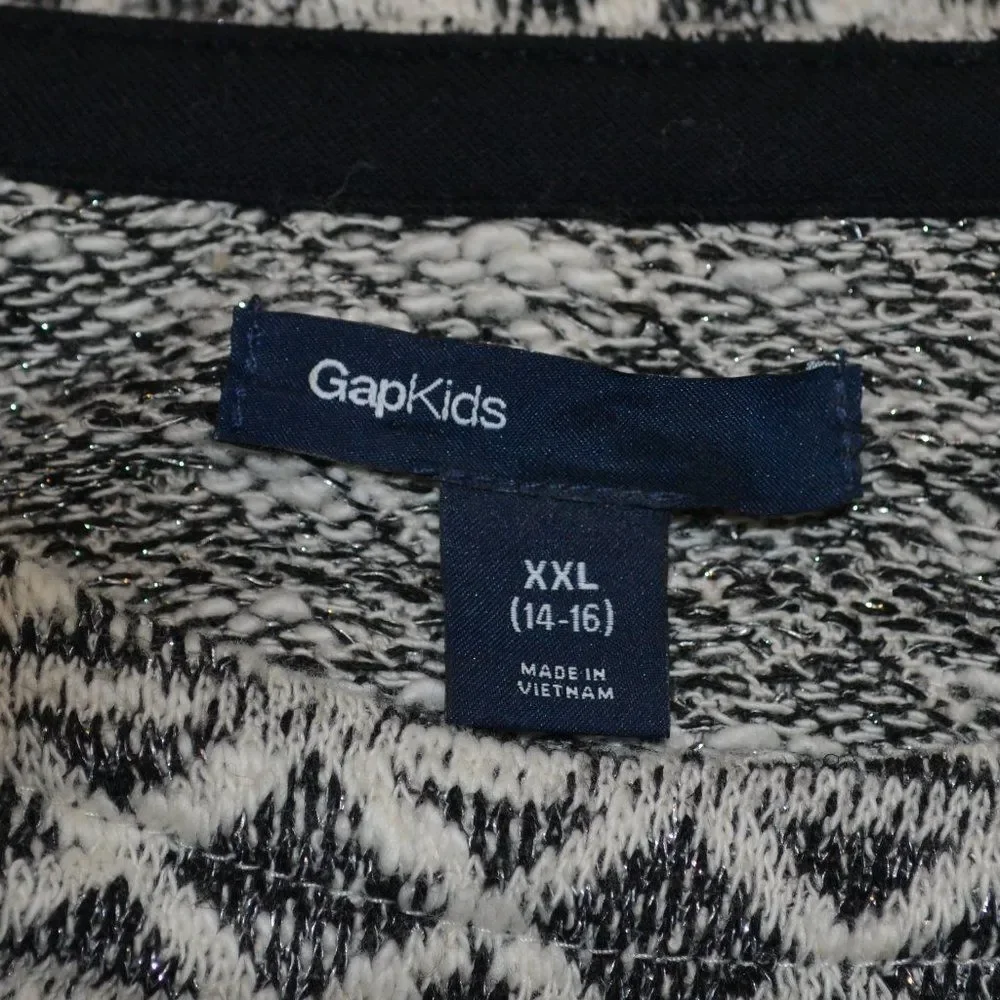 Gap Kids Girls Size XXL (14-16) Black and White Long Sleeve Sweater Dress